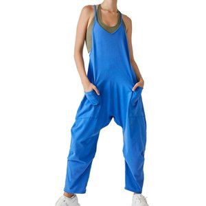 FREE PEOPLE MOVEMENT ELECTRIC COBALT HOT SHOT ONESIE JUMPSUIT